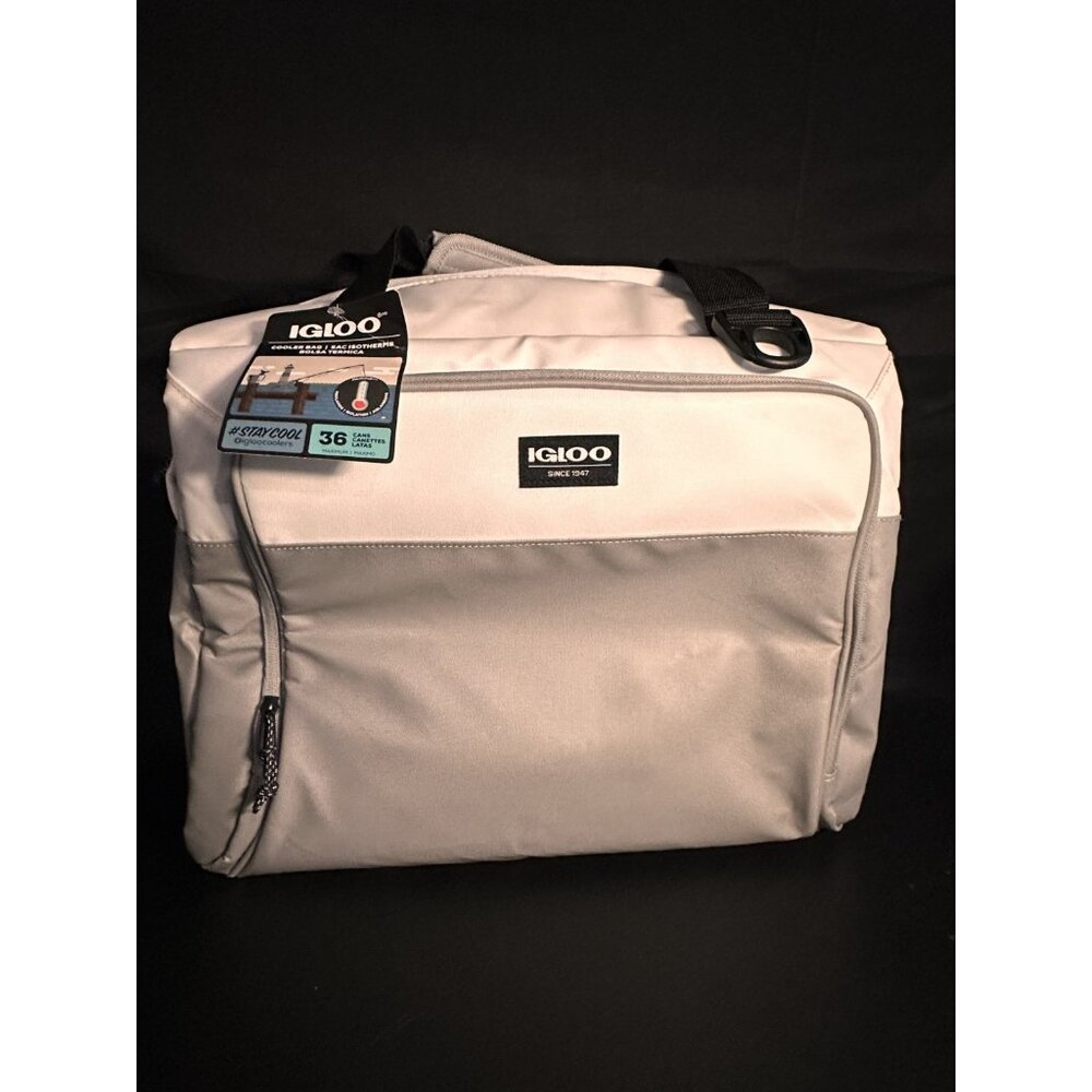 NWT Igloo 36 Can Maxcold Snapdown‎ Cooler Bag - White/Gray